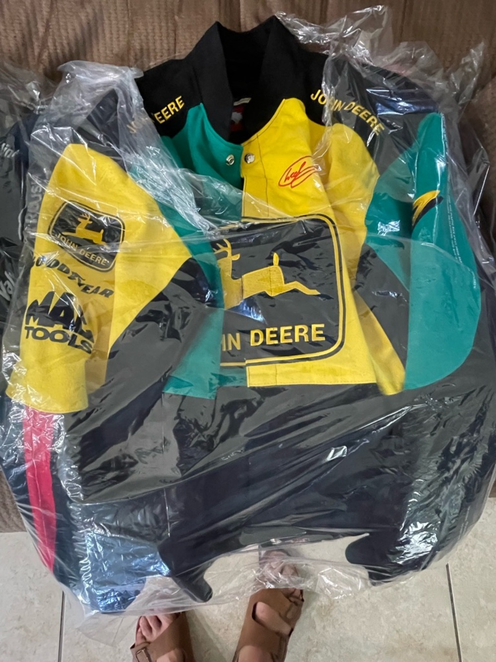 Vintage 1990s Jeff Hamilton, racing collection John Deere NASCAR jacket XL